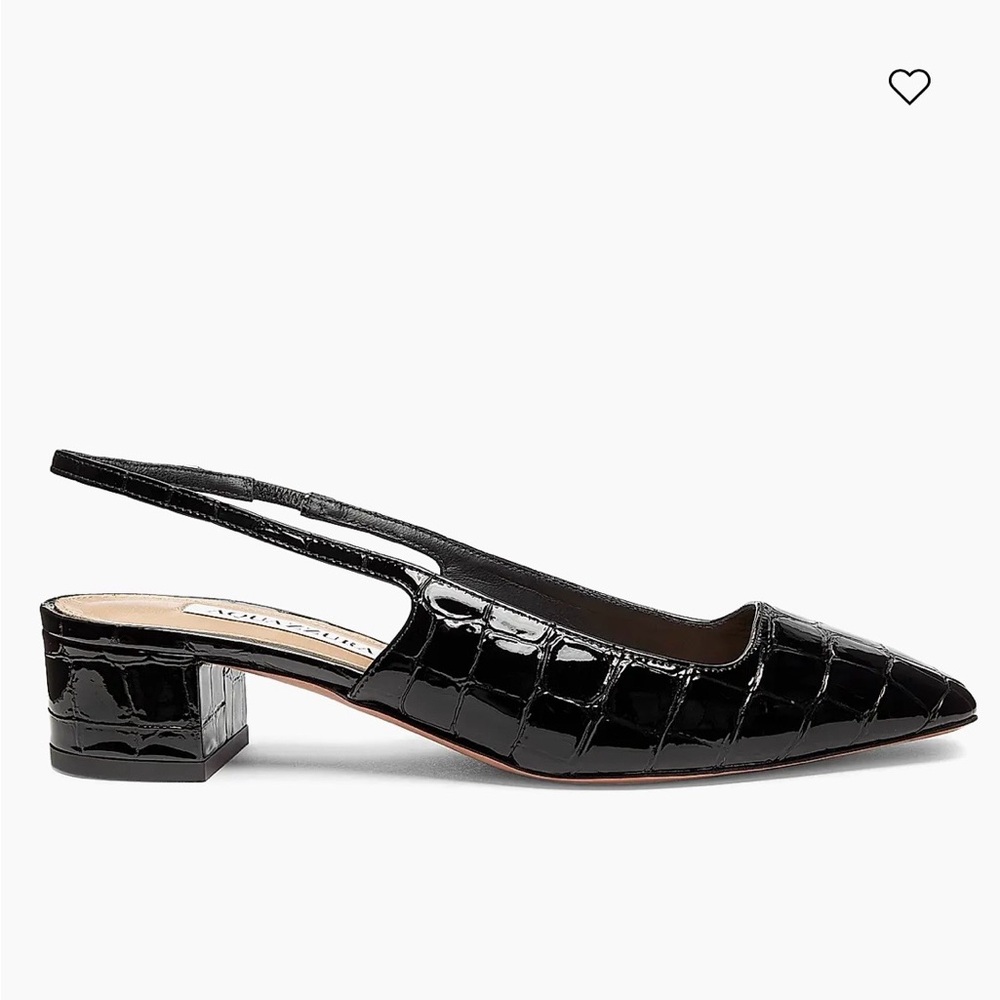 Aquazzura Black Croc-Embossed Slingback Mule - Picture 3 of 7